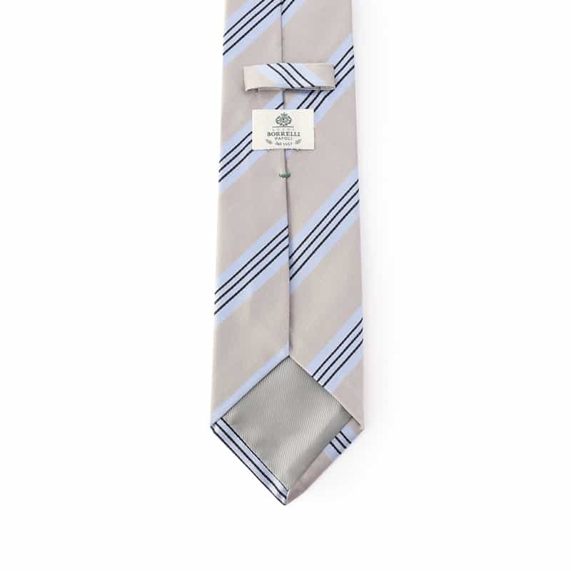 LUIGI  BORRELLI ストライプ柄タイ GRAY
