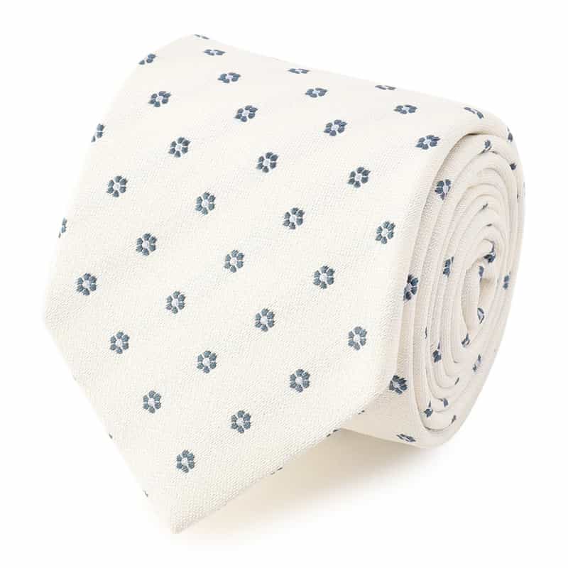 LUIGI  BORRELLI 小花柄タイ WHITE