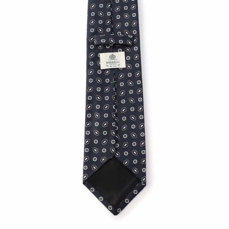 LUIGI  BORRELLI 小紋柄タイ NAVY
