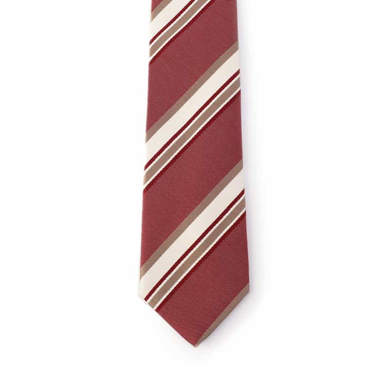 LUIGI  BORRELLI ストライプ柄タイ RED