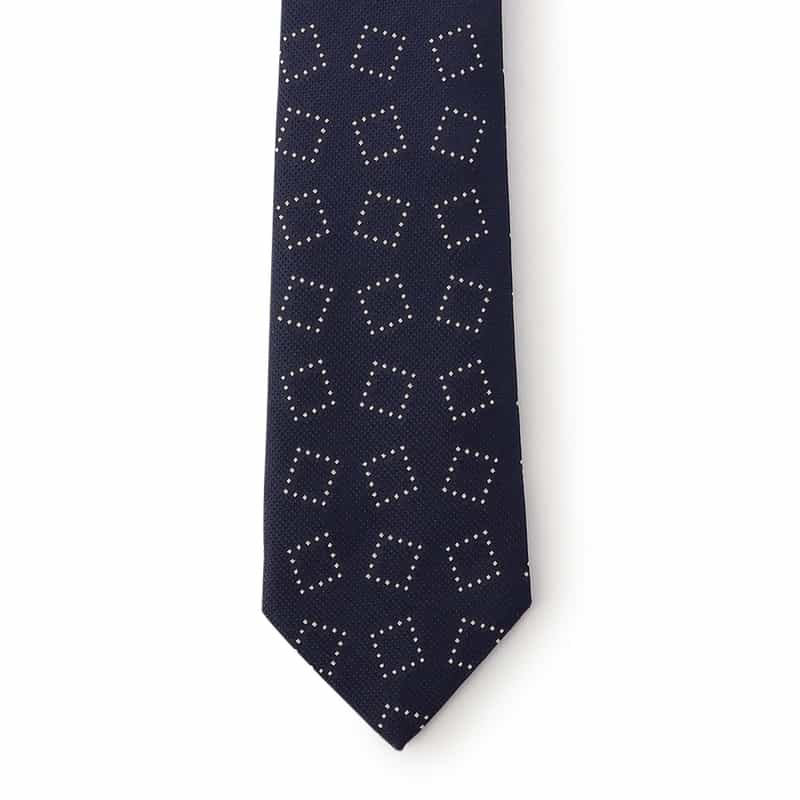 SEAWARD&STEARN スクエア柄タイ NAVY