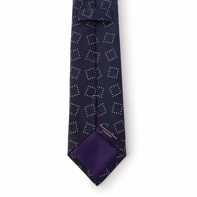 SEAWARD&STEARN スクエア柄タイ NAVY