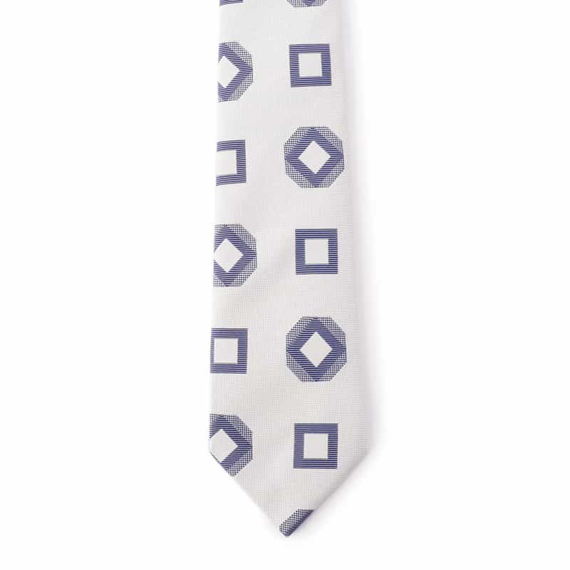 SEAWARD＆STEARN ダイヤ柄タイ WHITE