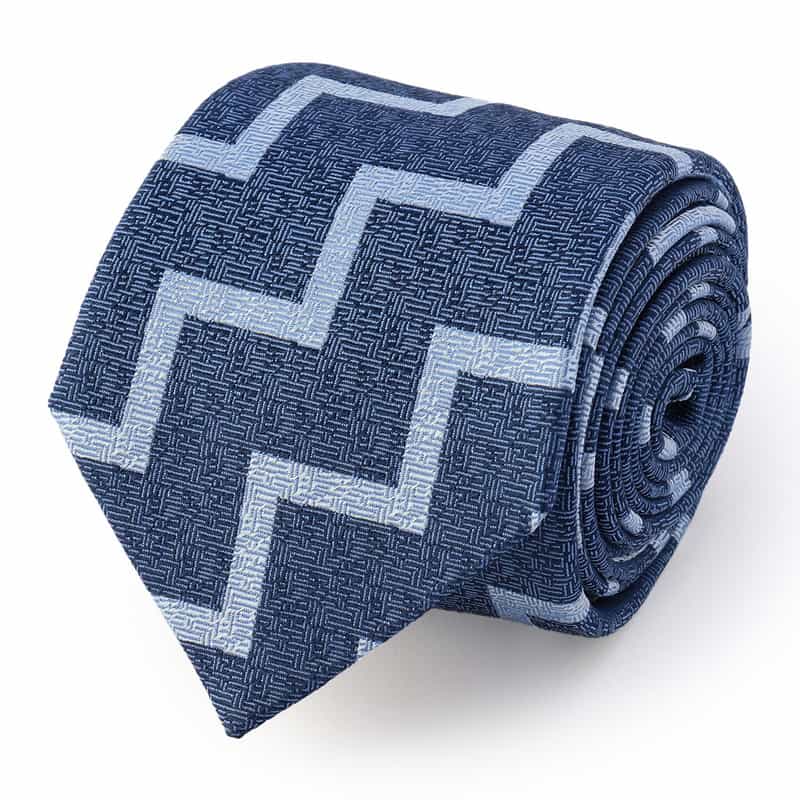 SEAWARD＆STEARN シェブロン柄タイ NAVY