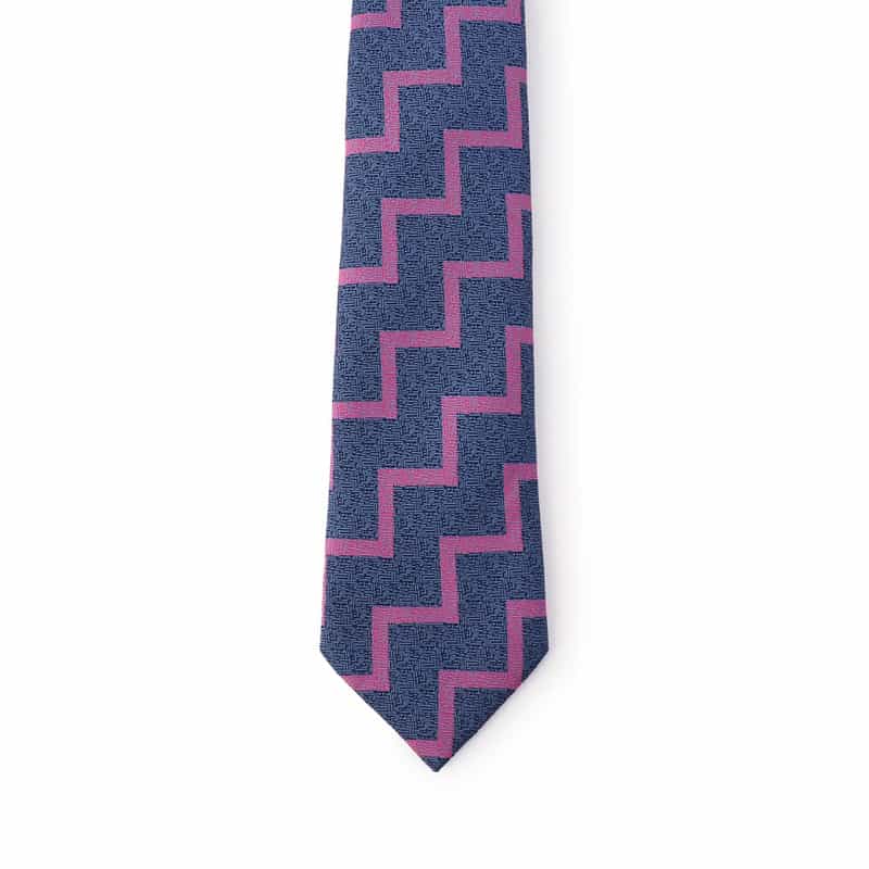 SEAWARD＆STEARN シェブロン柄タイ PURPLE