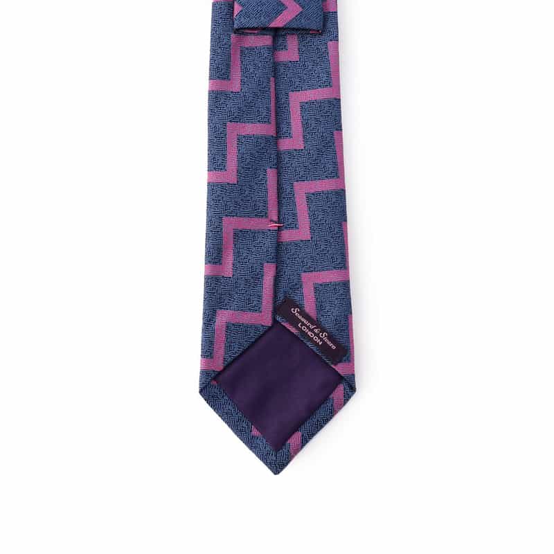 SEAWARD＆STEARN シェブロン柄タイ PURPLE