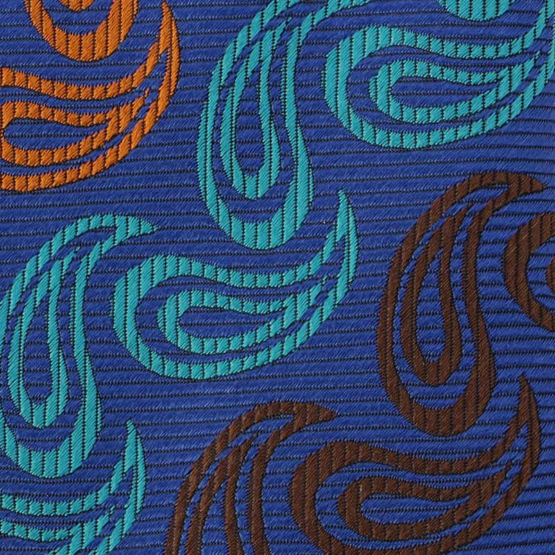 SEAWARD＆STEARN ペイズリー柄タイ BLUE