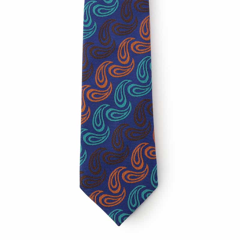SEAWARD＆STEARN ペイズリー柄タイ BLUE