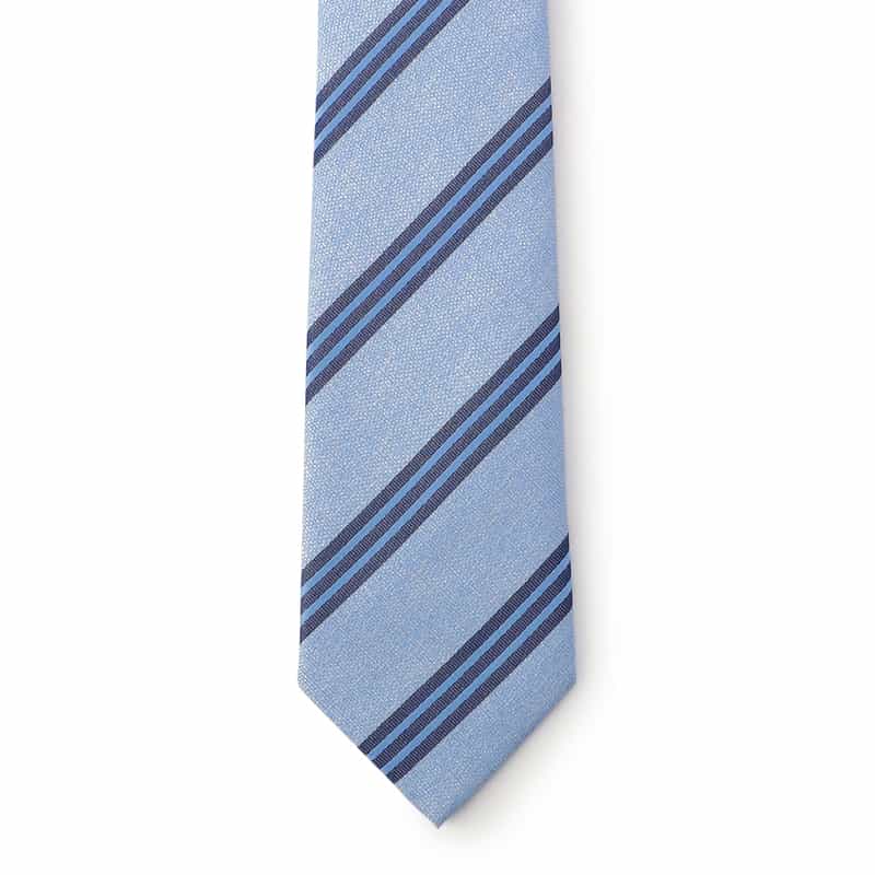 SEAWARD＆STEARN ストライプ柄タイ BLUE