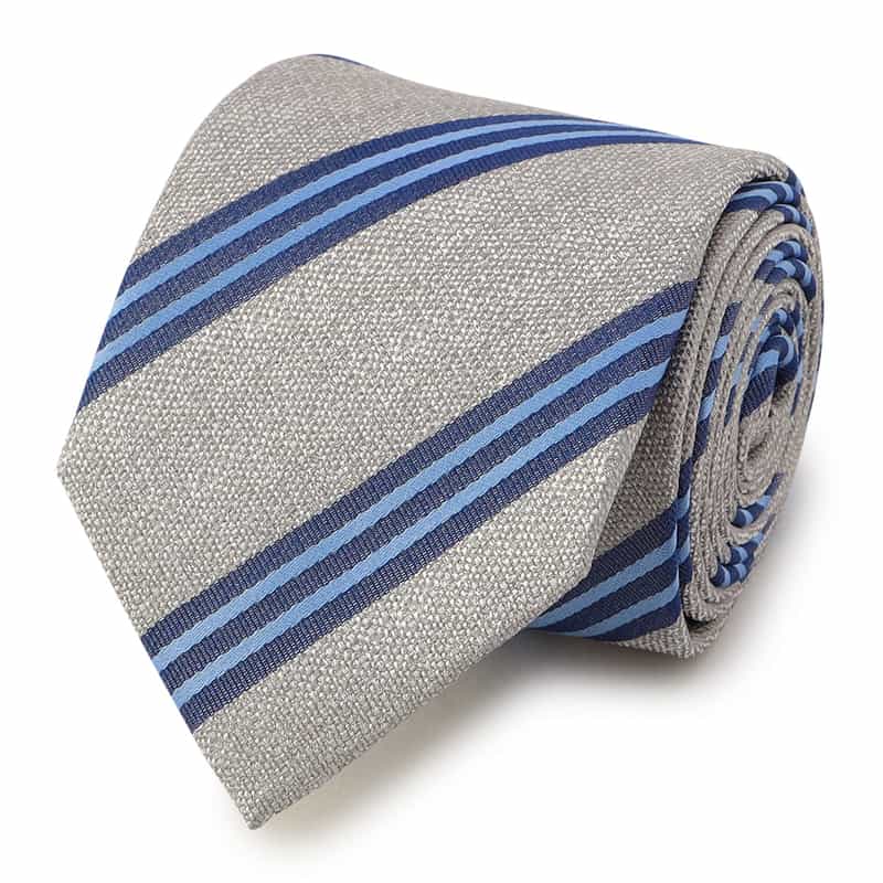 SEAWARD＆STEARN ストライプ柄タイ GRAY