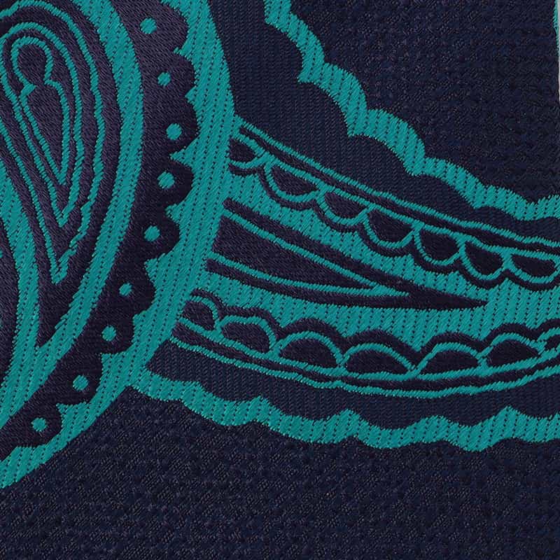 SEAWARD＆STEARN ペイズリー柄タイ NAVY