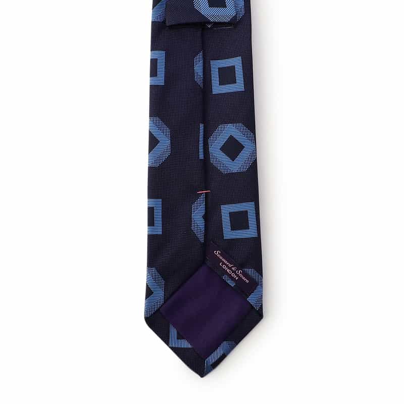 SEAWARD＆STEARN ダイヤ柄タイ NAVY