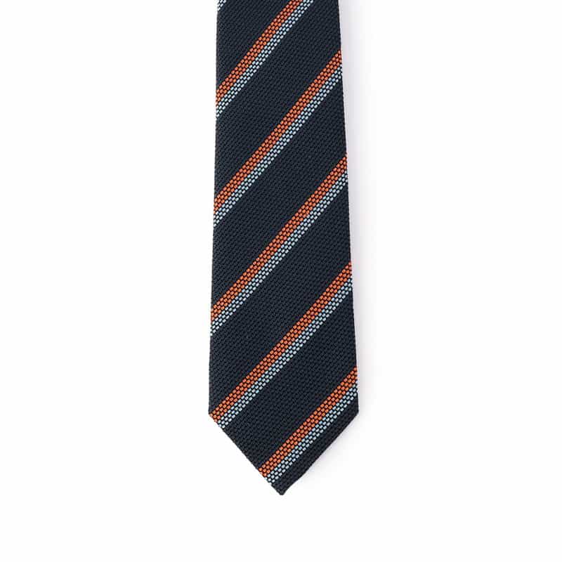 SEAWARD＆STEARN ストライプ柄タイ NAVY