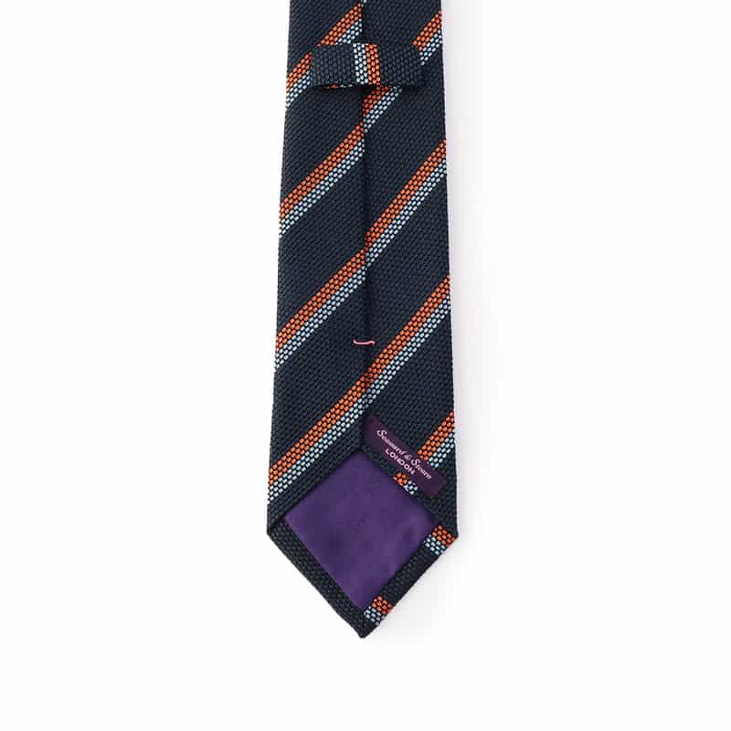 SEAWARD＆STEARN ストライプ柄タイ NAVY