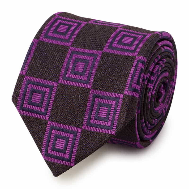 SEAWARD&STEARN スクエアチェッカー柄タイ BROWN