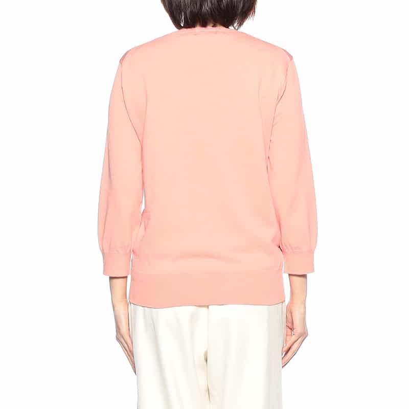 BARNEYS NEW YORK ウォッシャブル コットンニットカーディガン PINK