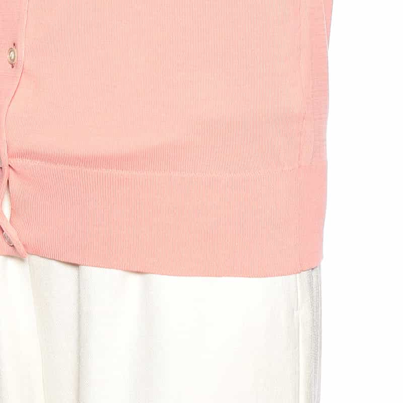 BARNEYS NEW YORK ウォッシャブル コットンニットカーディガン PINK