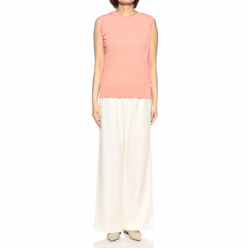 BARNEYS NEW YORK ウォッシャブル コットンニットタンクトップ PINK