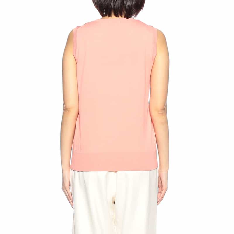BARNEYS NEW YORK ウォッシャブル コットンニットタンクトップ PINK