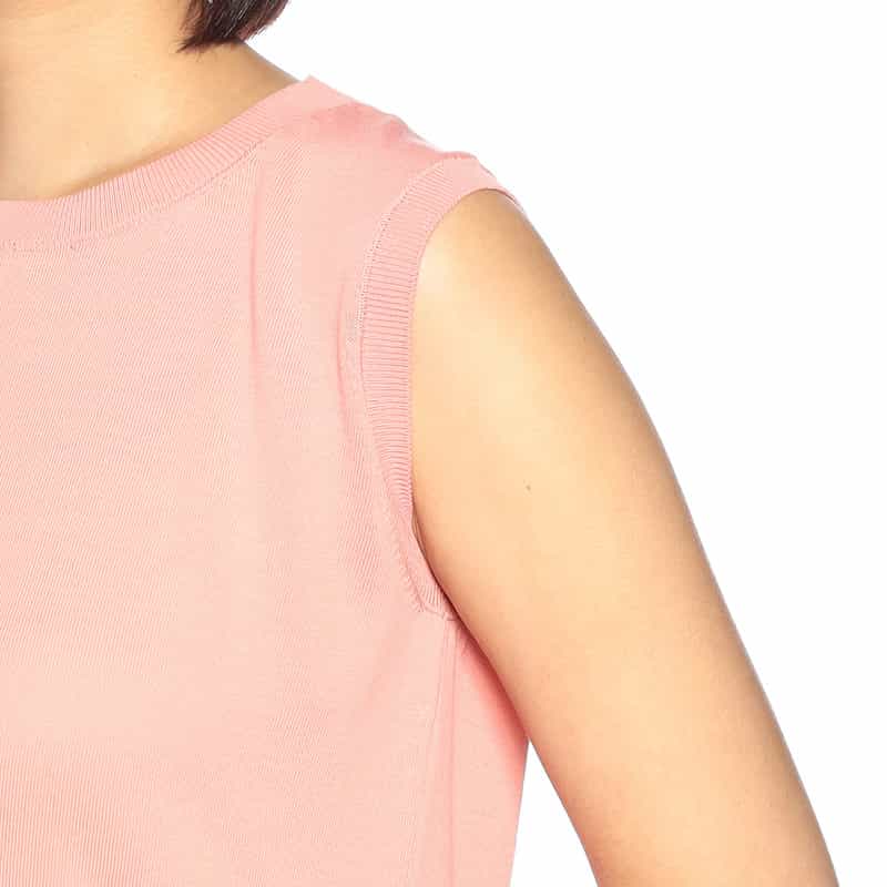 BARNEYS NEW YORK ウォッシャブル コットンニットタンクトップ PINK