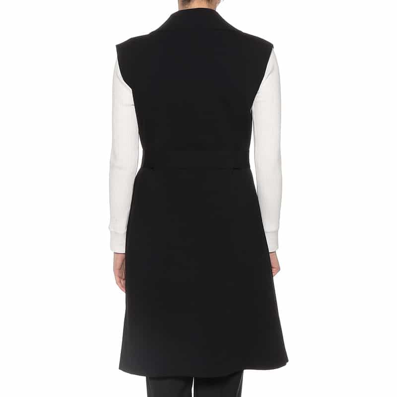 BARNEYS NEW YORK ウォッシャブル ニットロングジレ BLACK