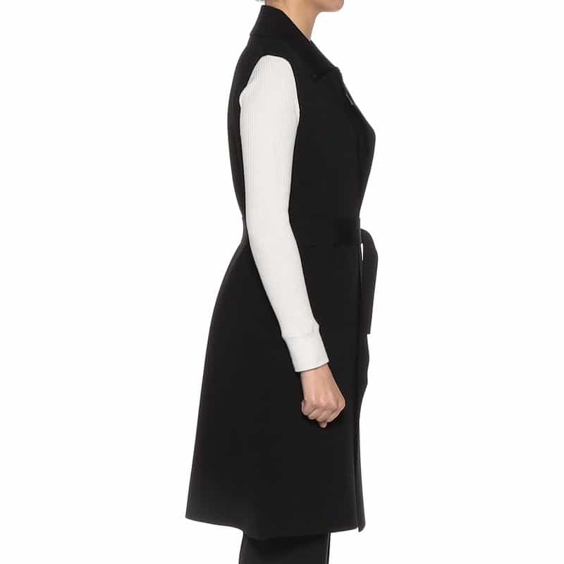 BARNEYS NEW YORK ウォッシャブル ニットロングジレ BLACK