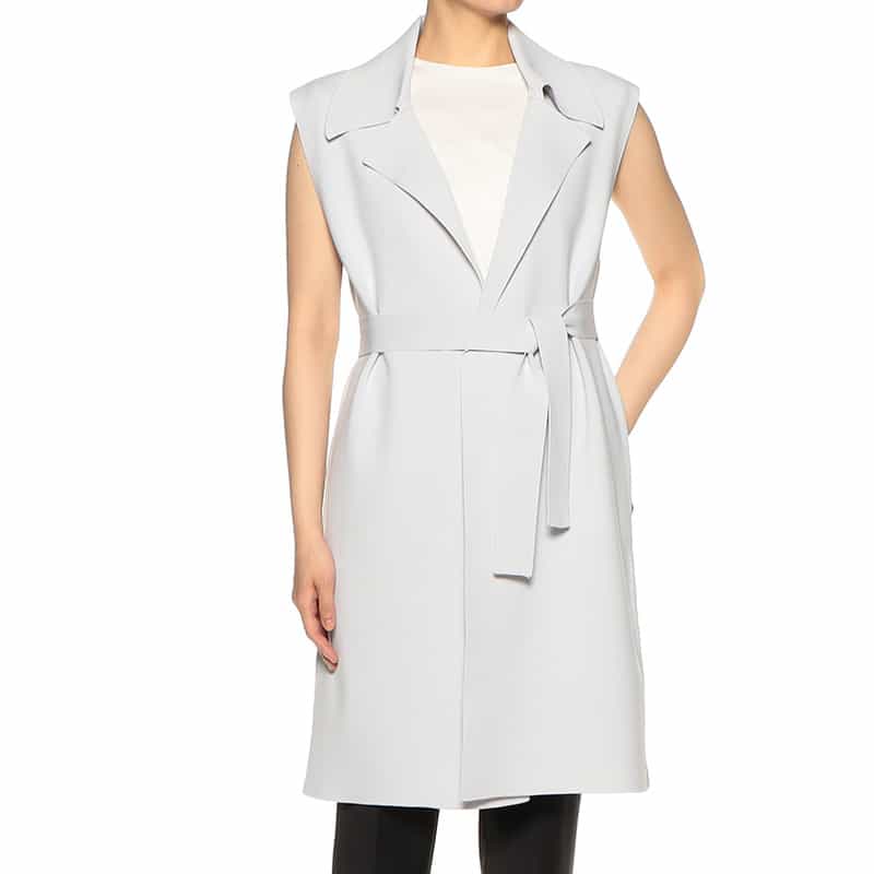 BARNEYS NEW YORK ウォッシャブル ニットロングジレ LIGHT GRAY