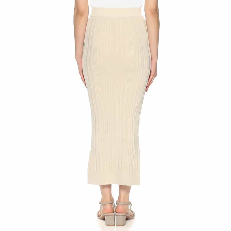 BARNEYS NEW YORK セットアップ ウォッシャブルリブニットスカート BEIGE