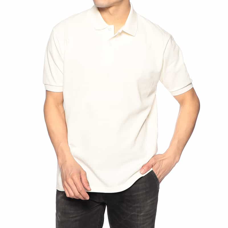 ELACIO 鹿の子ポロシャツ IVORY