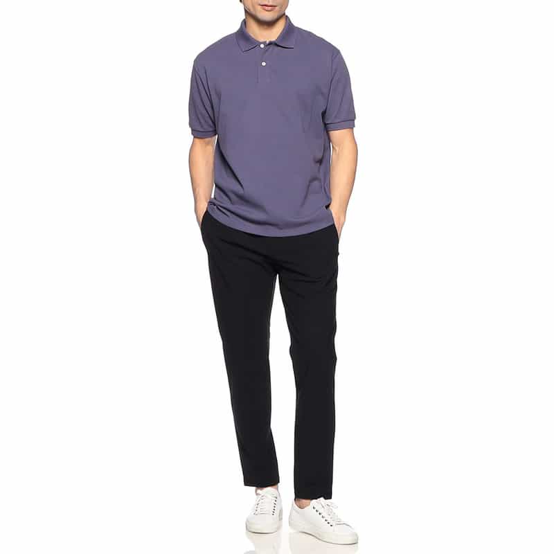 ELACIO 鹿の子ポロシャツ PURPLE