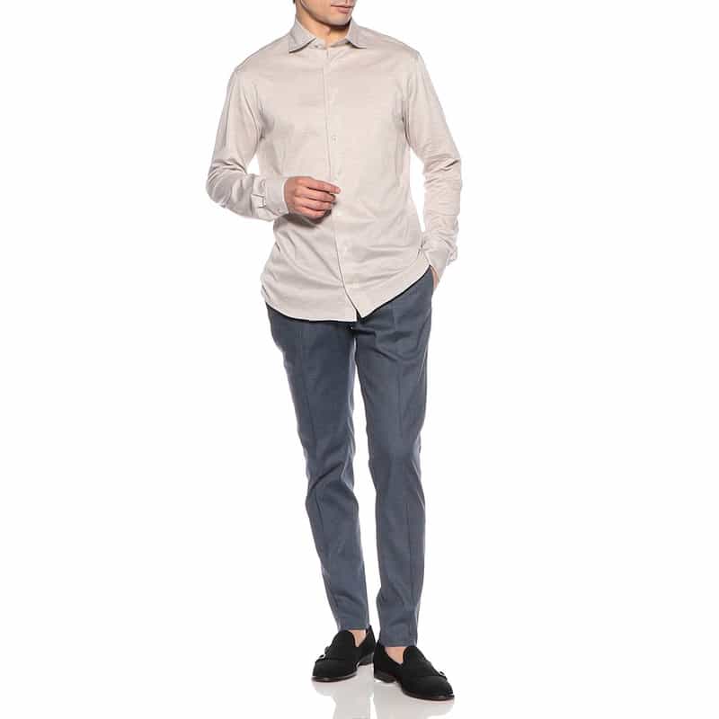 CATARISANO メランジジャージーシャツ BEIGE