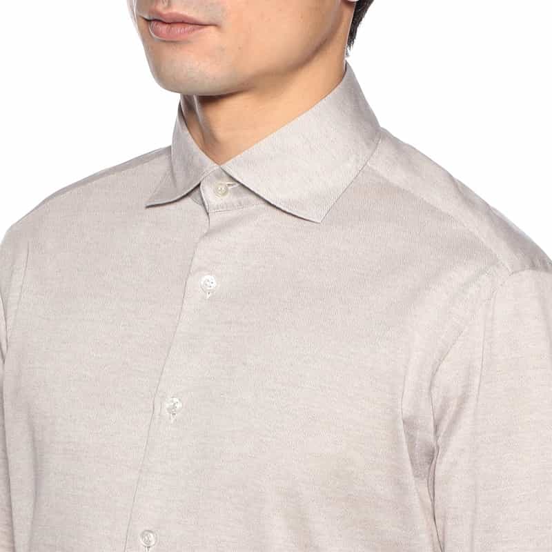 CATARISANO メランジジャージーシャツ BEIGE
