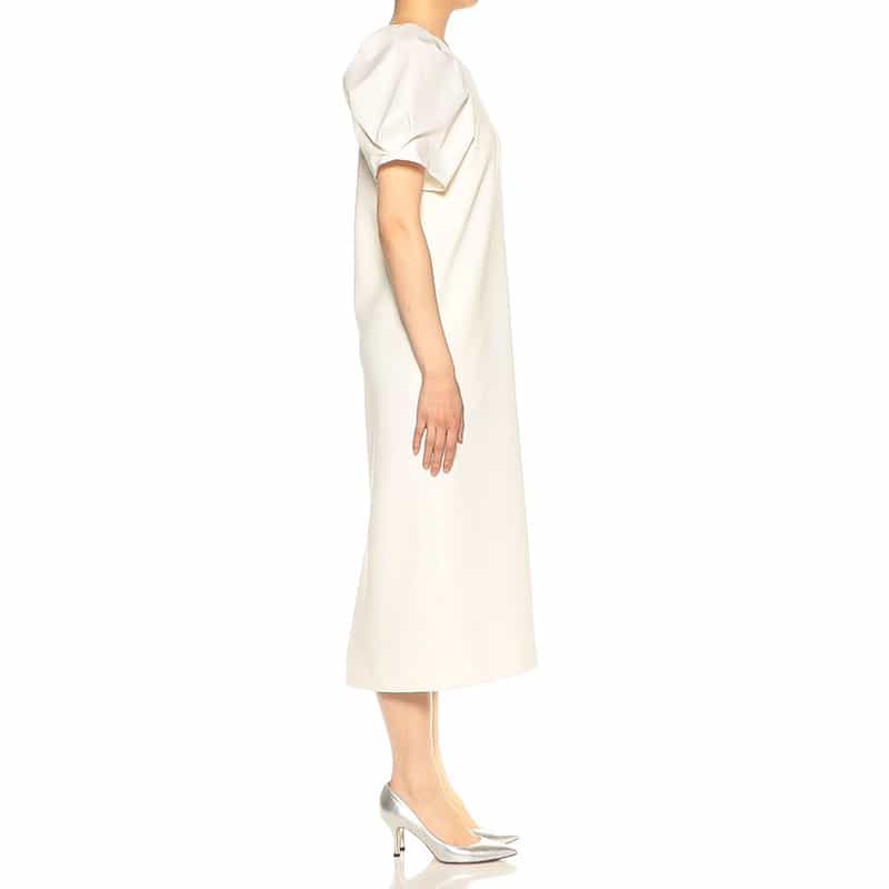 BARNEYS NEW YORK ウォッシャブル ボリュームスリーブドレス IVORY