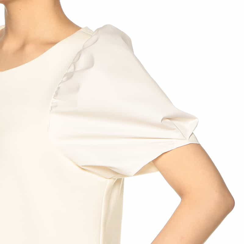 BARNEYS NEW YORK ウォッシャブル ボリュームスリーブドレス IVORY