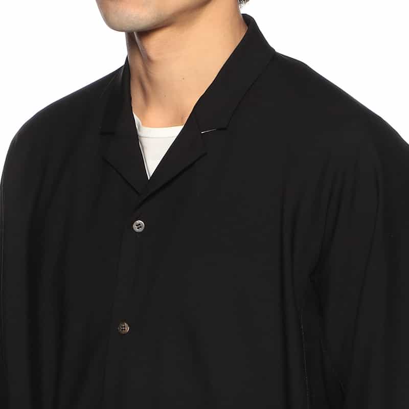 OVERCOAT バーニーズ　ニューヨーク限定ドルマンスリーブ開襟シャツ BLACK