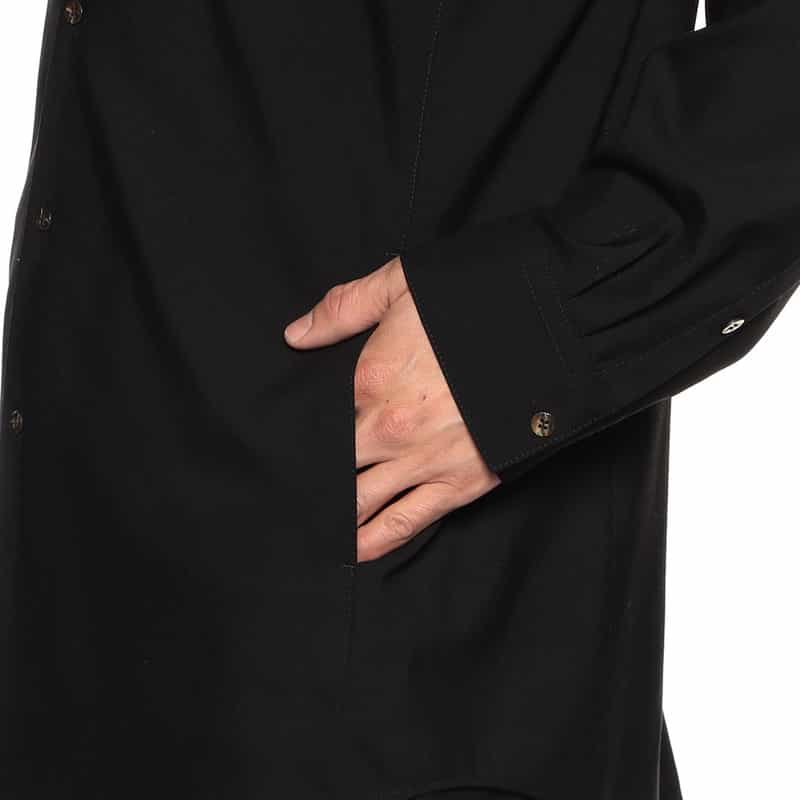 OVERCOAT バーニーズ　ニューヨーク限定ドルマンスリーブ開襟シャツ BLACK