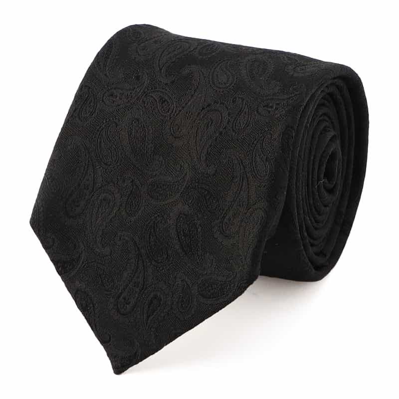 BARNEYS NEW YORK ペイズリー柄タイ BLACK