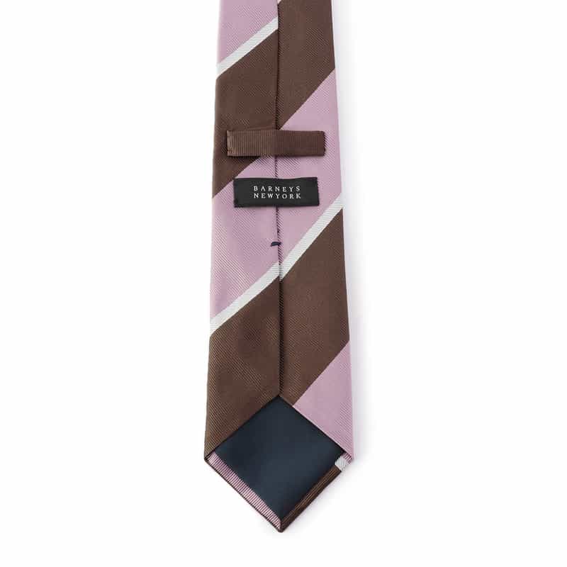 BARNEYS NEW YORK ストライプ柄タイ BROWN