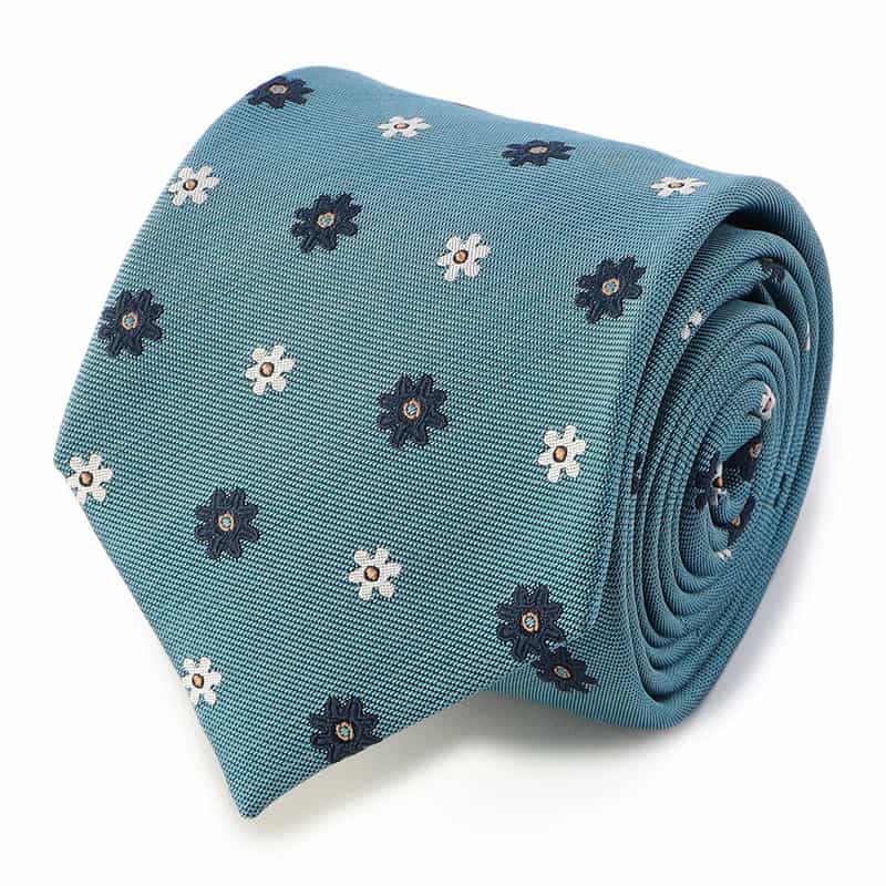 BARNEYS NEW YORK 小花柄タイ TURQUOISE