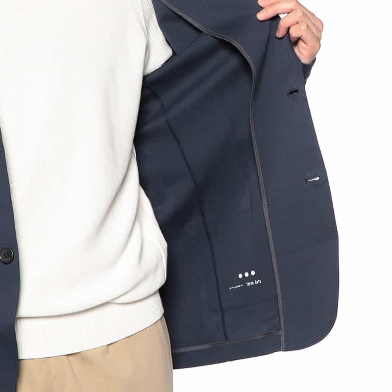 THREE DOTS コットン2Bジャケット NAVY