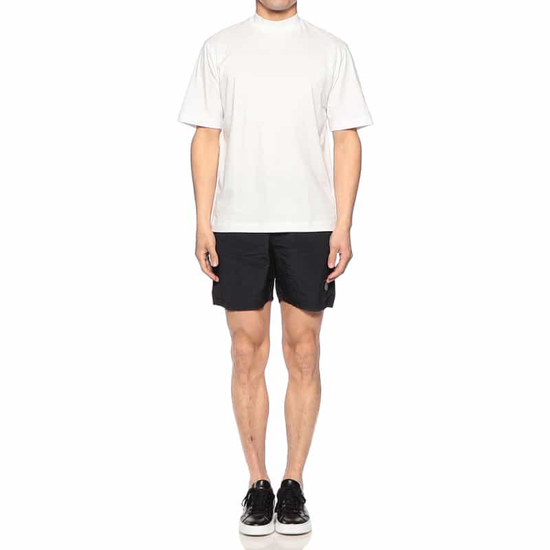 THREE DOTS ニューサンデッドジャージーモックネックTシャツ WHITE