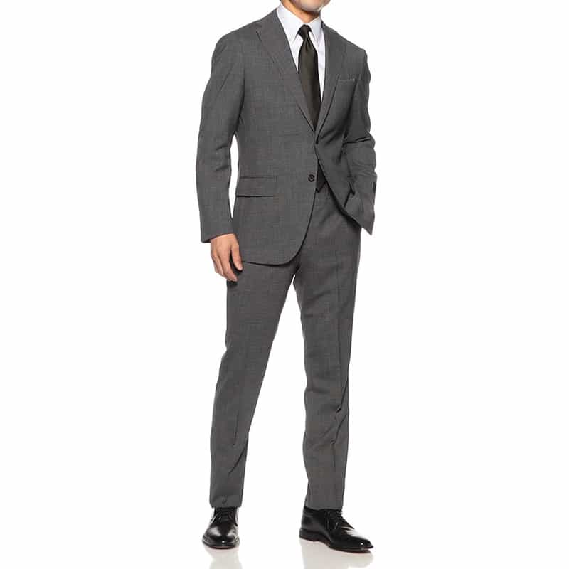 BARNEYS NEW YORK マイクロ千鳥柄スーツ "MADISON GOLD" DARK GRAY