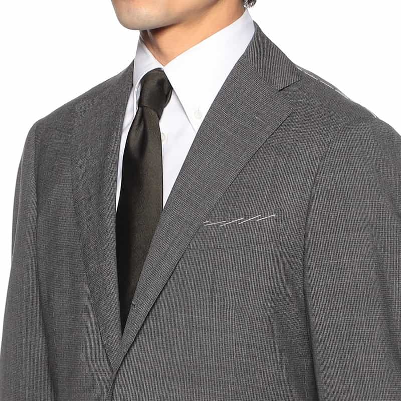 BARNEYS NEW YORK マイクロ千鳥柄スーツ "MADISON GOLD" DARK GRAY