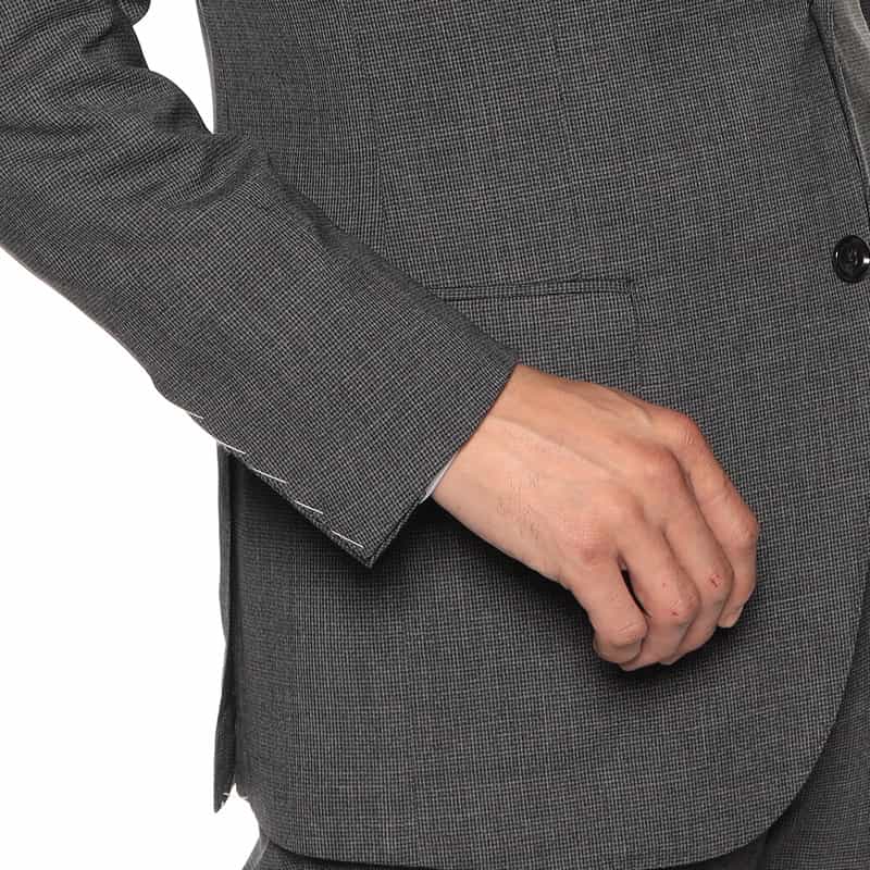 BARNEYS NEW YORK マイクロ千鳥柄スーツ "MADISON GOLD" DARK GRAY