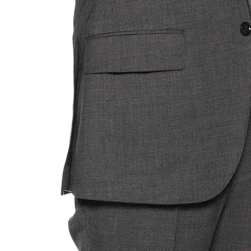 BARNEYS NEW YORK マイクロ千鳥柄スーツ "MADISON GOLD" DARK GRAY