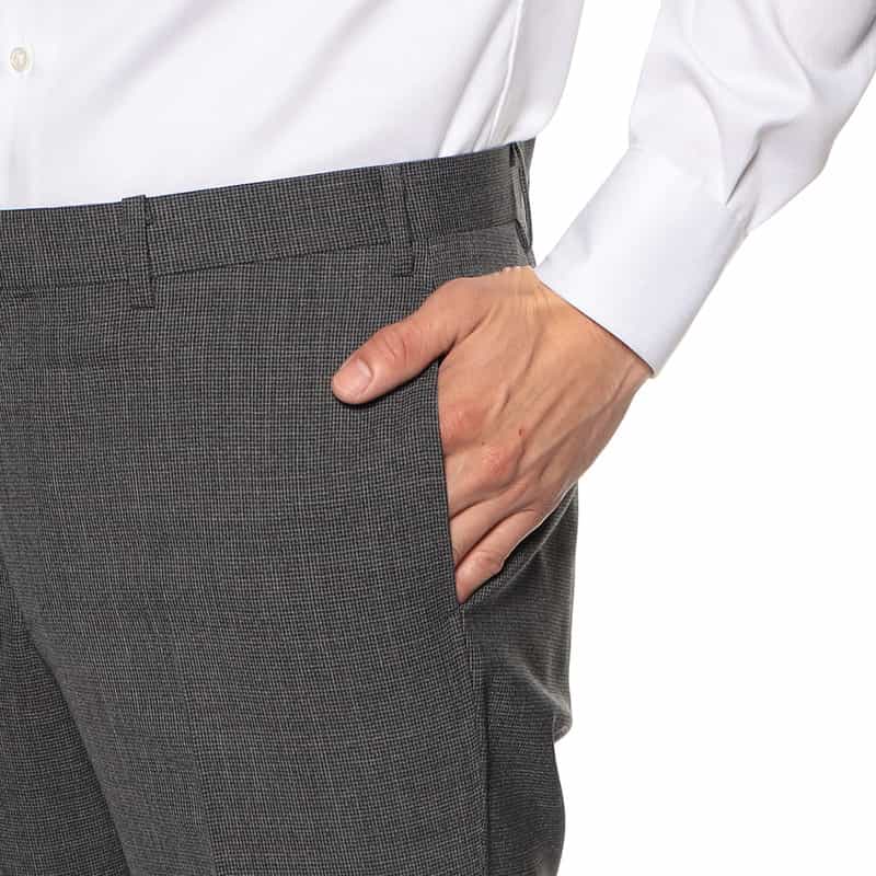 BARNEYS NEW YORK マイクロ千鳥柄スーツ "MADISON GOLD" DARK GRAY