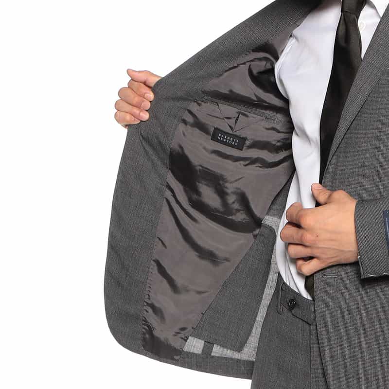 BARNEYS NEW YORK マイクロ千鳥柄スーツ "MADISON GOLD" DARK GRAY