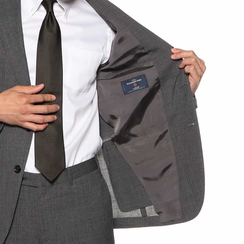 BARNEYS NEW YORK マイクロ千鳥柄スーツ "MADISON GOLD" DARK GRAY