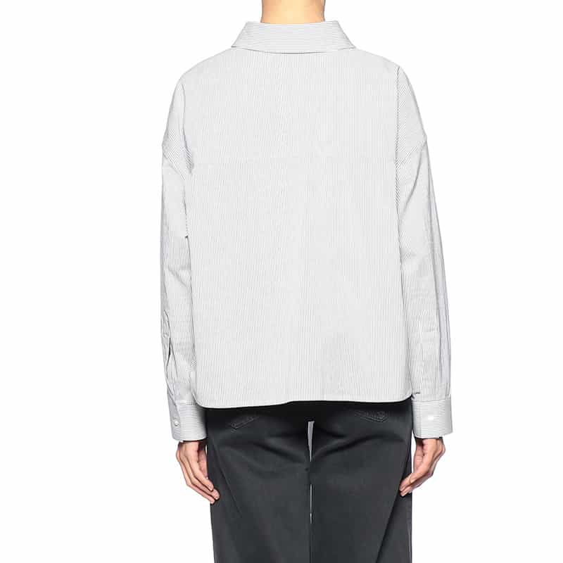 BAGUTTA フロントデザイン ストライプシャツ BLUE