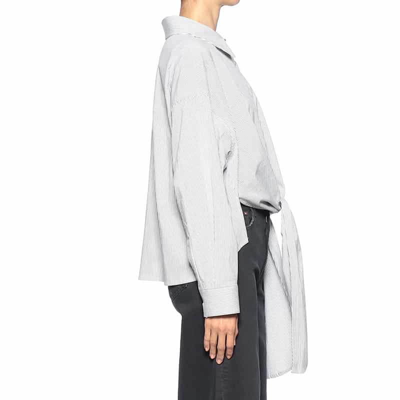 BAGUTTA フロントデザイン ストライプシャツ BLUE